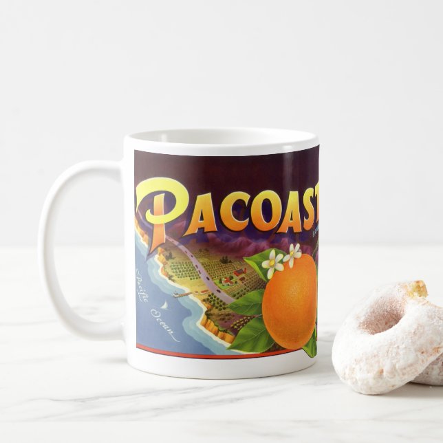 Taza De Café Naranjas Pacoast (Con donut)