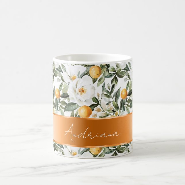 Taza De Café Naranjas románticos florales Sicilia Italiana (Centro)