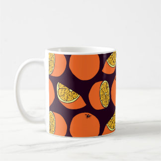 Taza De Café Naranjas sin inconvenientes, textura vintage.