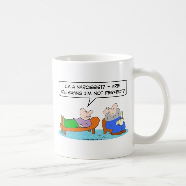 Taza De Café narcissist del psiquiatra no perfecto (Derecha)