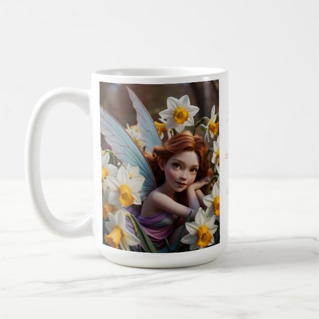 Taza De Café Narcissus Flower Flower Fairy (Izquierda)