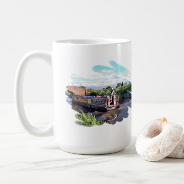 TAZA DE CAFÉ NARROWBOATS UK COFFEE MUG (Con donut)