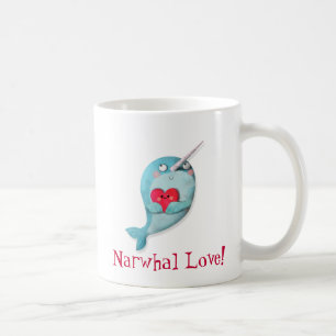 Taza De Café Narwhal lindo con el corazón