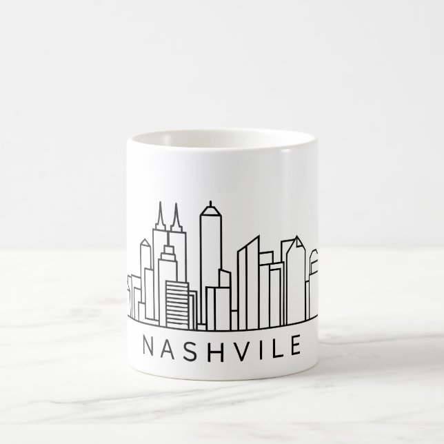Taza De Café Nashville Skyline - Diseño de Cityscape (Centro)
