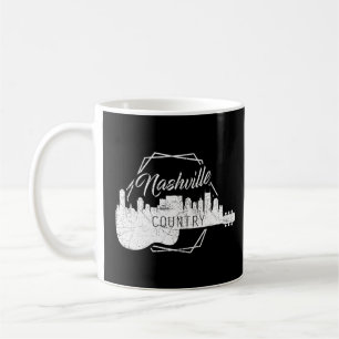 Taza De Café Nashville Skyline Tennessee Country Music Guitar P