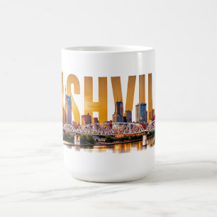 Taza De Café Nashville Tennessee Skyline Música Viaje