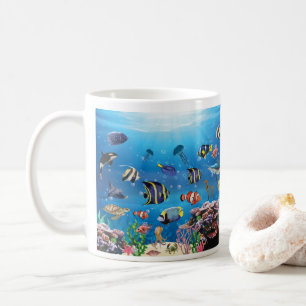 Taza De Café Natación de peces tropicales