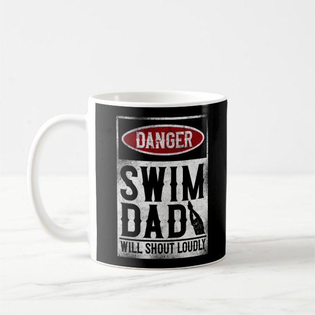 Taza De Café Natación nadadora PELIGRO Natación Papá (Izquierda)