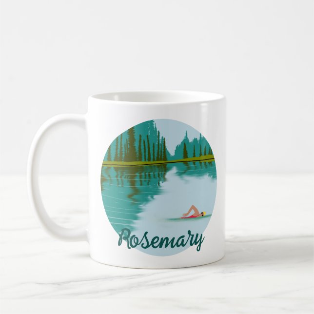 Taza De Café Natación silvestre guion personalizada (Izquierda)