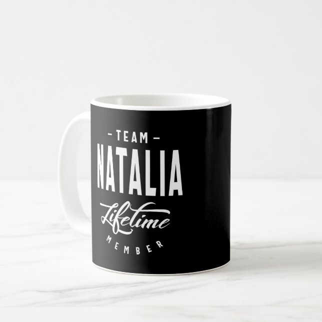Taza De Café Natalia Nombre personalizado Regalo de cumpleaños (Anverso izquierdo)