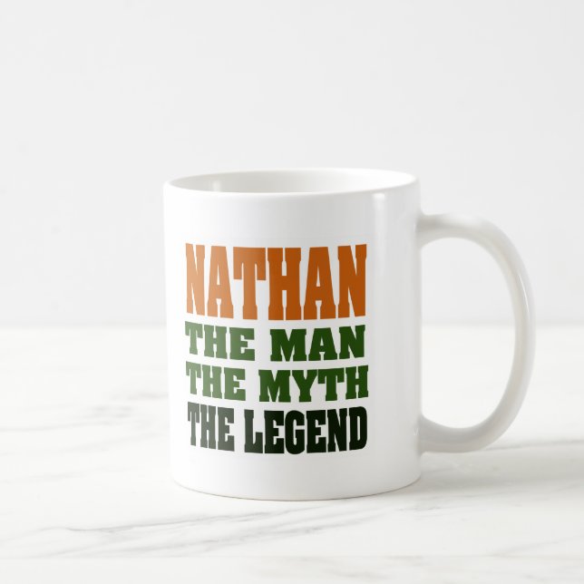 Taza De Café NATHAN - el hombre, el mito, la leyenda (Derecha)