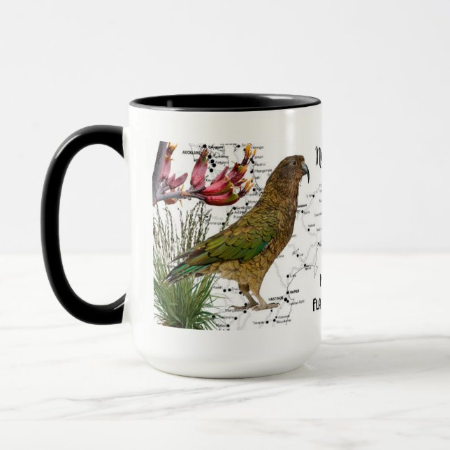 Taza de café nativa del pájaro de Nueva Zelanda (Izquierda)