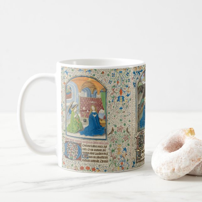 Taza De Café Natividad de Navidades medievales por Willem Vrela (Con donut)