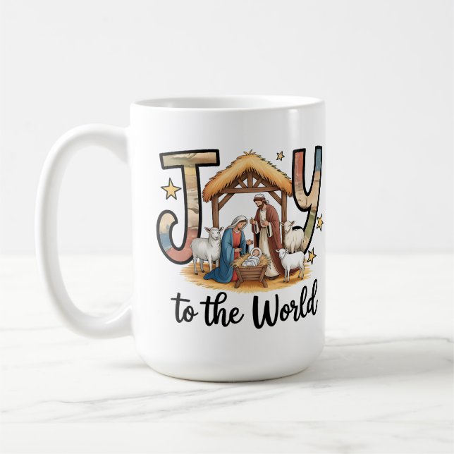 Taza De Café Natividad Niño Jesús Alegría al Mundo Cristiano (Izquierda)