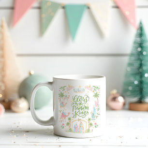 Taza De Café Natividad Pastel   Gloria al Rey Recién Nacido