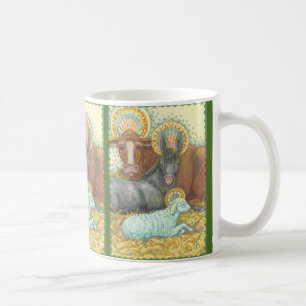 Taza De Café Natividad SANTA NOCHE Animales En Bombilla Estable