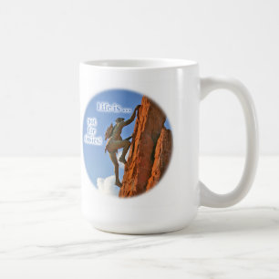 Taza De Café Nativo americano escalando un pico