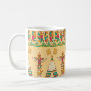 Taza De Café Nativos americanos nativos ornamentales sin costur