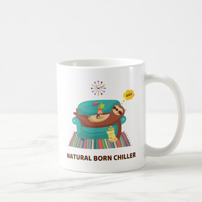 Taza De Café Natural Born Chiller Pun Mug (Derecha)