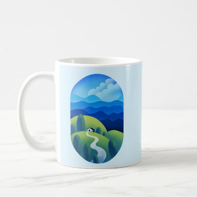 Taza De Café Naturaleza azul del paisaje de inspiración de calm (Izquierda)