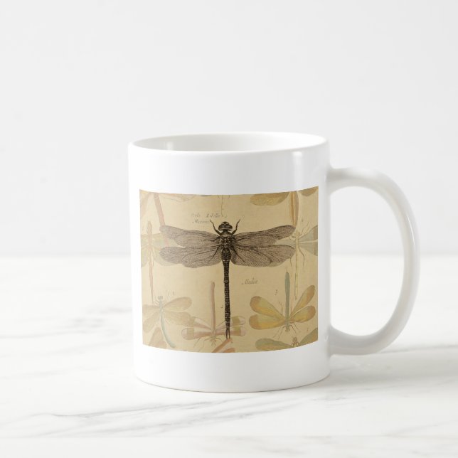 Taza De Café Naturaleza clásica de la época de la libélula (Derecha)