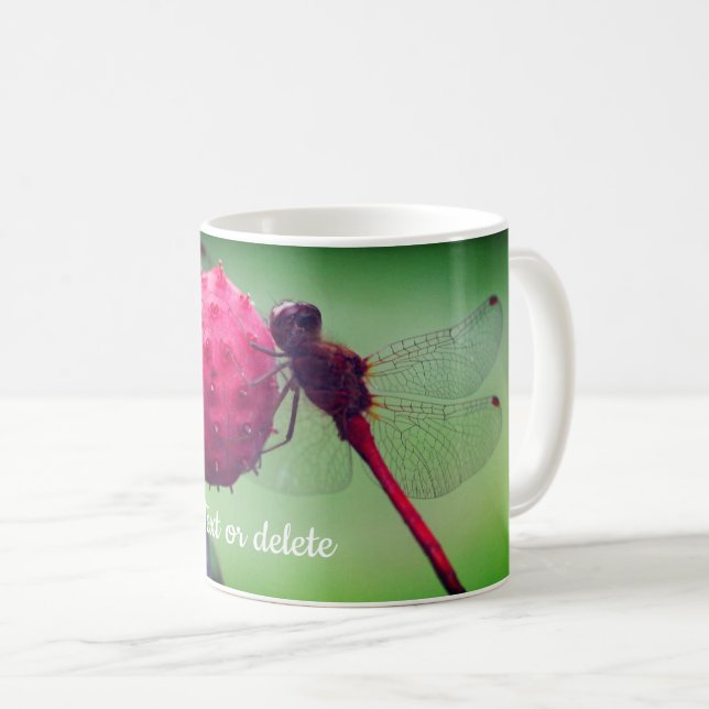 Taza De Café Naturaleza de la libélula roja personalizada (Anverso derecho)
