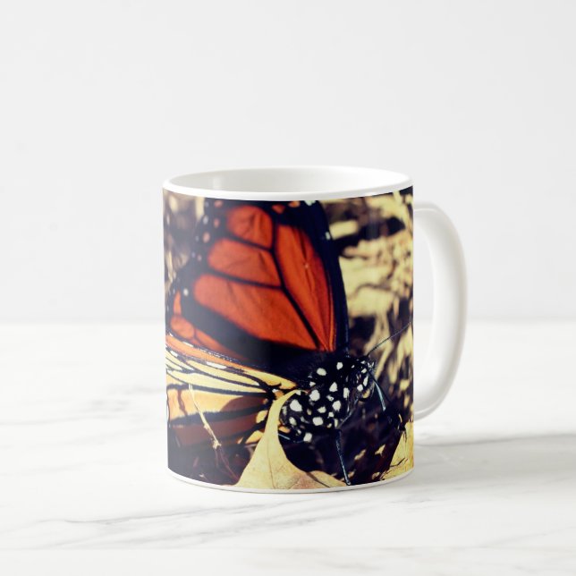 Taza De Café Naturaleza de la mariposa monarca personalizada (Anverso derecho)