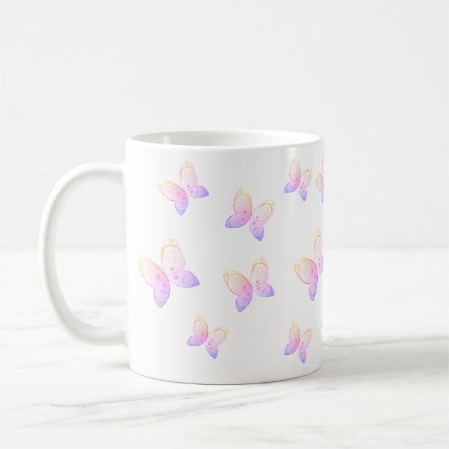 Taza De Café naturaleza de las mariposas voladoras (Izquierda)