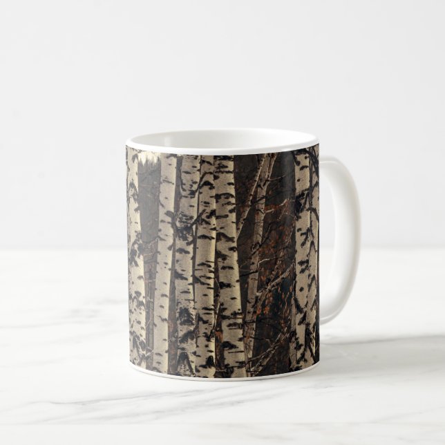 Taza De Café Naturaleza de los bosques de árboles de aves (Anverso derecho)