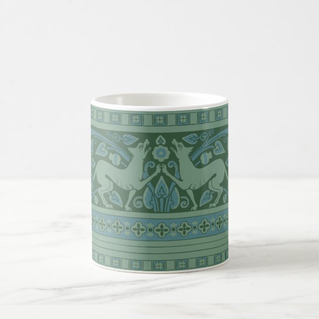 Taza De Café Naturaleza del perro Art Decó Nouveau Patrón anima (Centro)