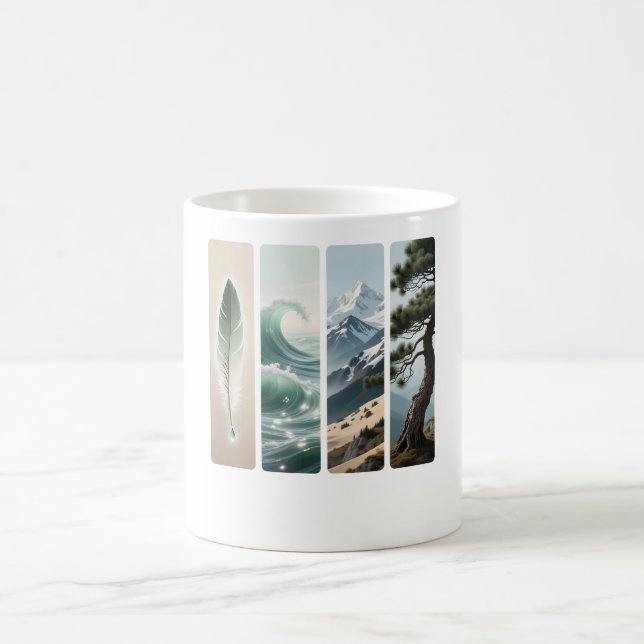 Taza De Café Naturaleza Elemental Feather Wave Mountain Pine (Centro)