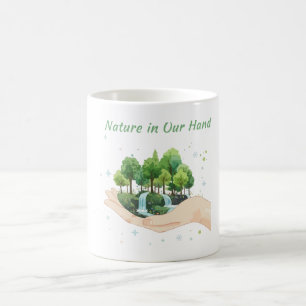 Taza De Café Naturaleza en Nuestras Manos Arte Ambiental Acuare