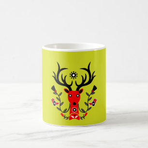 Taza De Café Naturaleza escandinava Cabeza de ciervo Art T-Shir