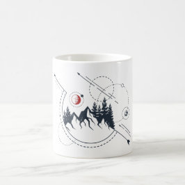 Taza De Café Naturaleza geométrica moderna Aventura de las mont