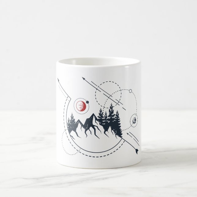 Taza De Café Naturaleza geométrica moderna Aventura de las mont (Centro)