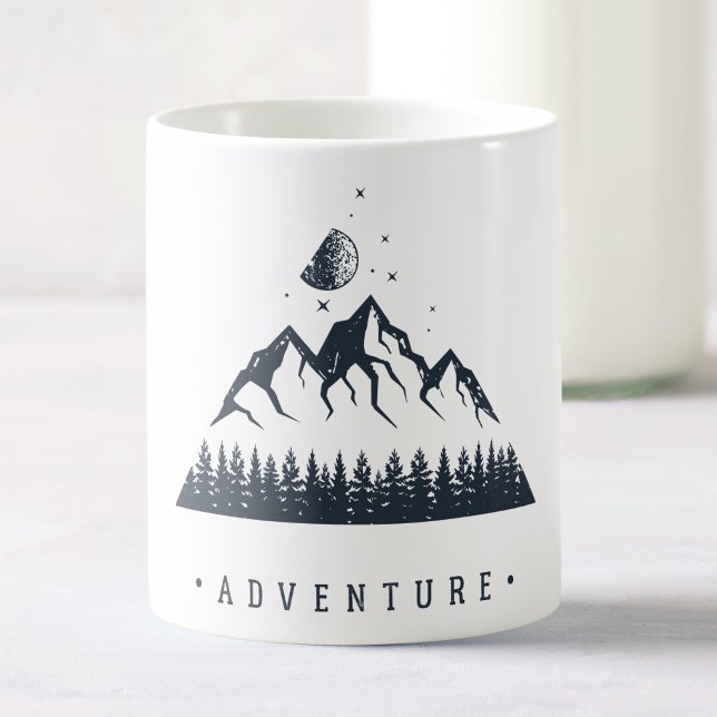Taza De Café Naturaleza geométrica moderna Aventura de las mont (Subido por el creador)