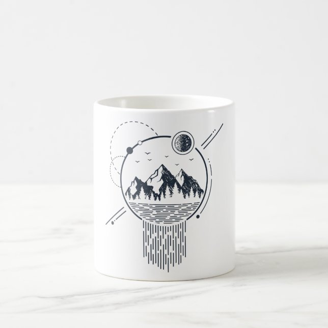 Taza De Café Naturaleza geométrica moderna Montañas Cascada Boh (Centro)