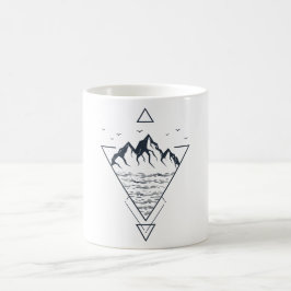 Taza De Café Naturaleza geométrica moderna Montañas Hipster