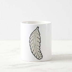 Taza De Café Naturaleza Minimalista de la pluma dibujada a mano