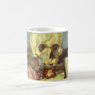 Taza De Café Naturaleza Muerta con Cráneo, Vela, Libro de Paul 