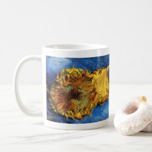 Taza De Café Naturaleza muerta dos girasoles cortados de Vincen