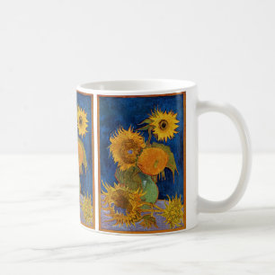 Taza De Café Naturaleza muerta: Jarrón con cinco girasoles de V