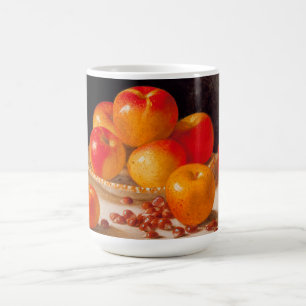 Taza De Café Naturaleza muerta, manzanas y castañas