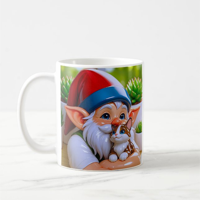 Taza De Café Nature Gnome Cat  (Izquierda)
