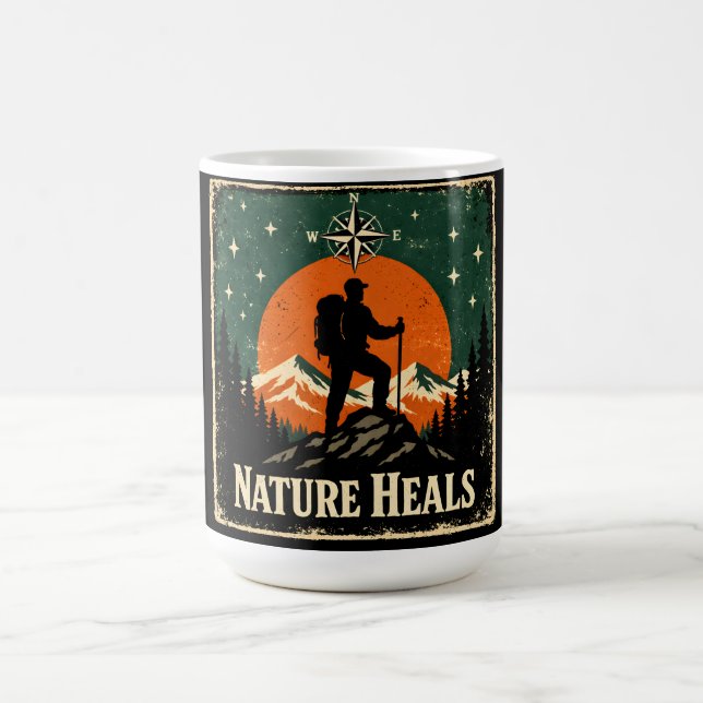 Taza De Café Nature Heals – Outdoor Wellness Mindful (Centro)
