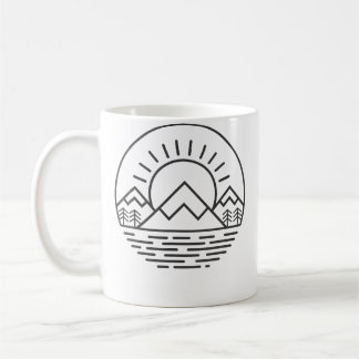 Taza De Café Nature Minimalist Mountains Camping Hiking