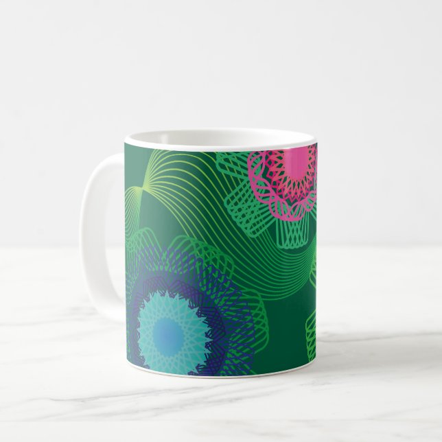 Taza De Café Nature Shapes and Lines Patterns  (Anverso izquierdo)