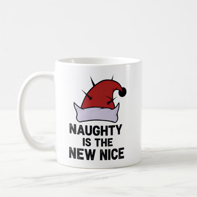 Taza De Café Naughty Is The New Nice, Christmas Rebel Elf (Izquierda)