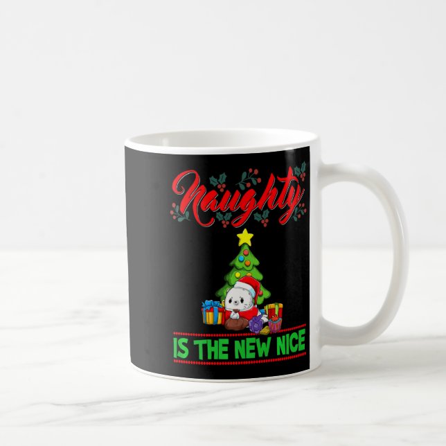 Taza De Café Naughty Is The New Nice Christmas Santa Xmas Premi (Derecha)