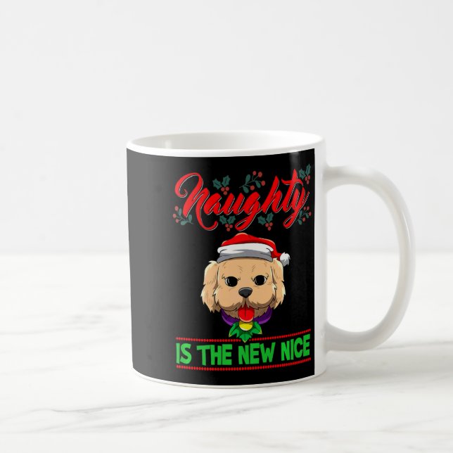 Taza De Café Naughty Is The New Nice Christmas Santa Xmas Premi (Derecha)
